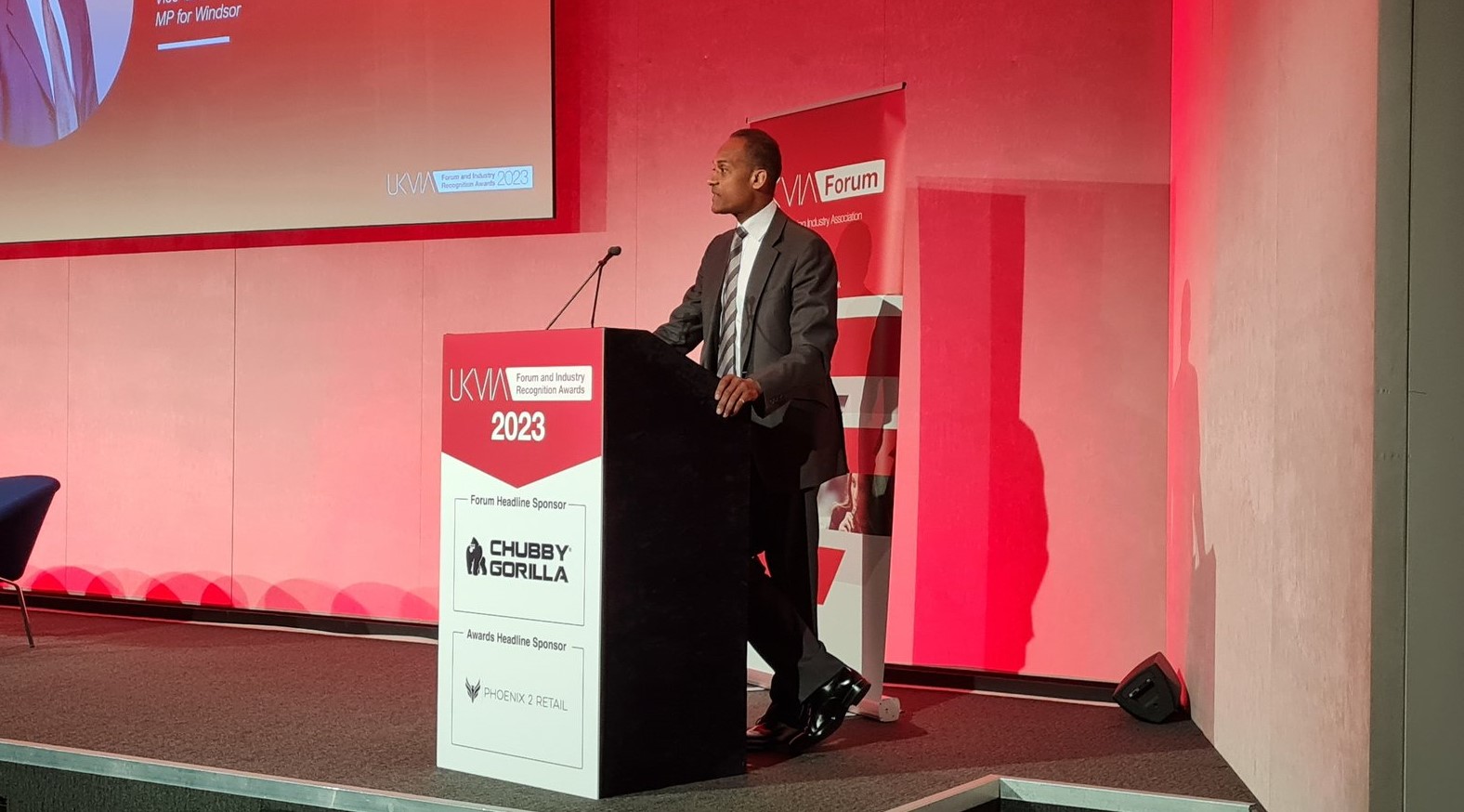 Windsor MP gives keynote speech at UKVIA Forum 2023 and wins prize at Industry Awards